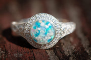 filigree ring turquoise white